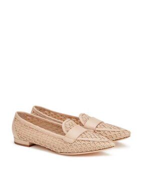 New AGL Blanca Plots Woven Loafer Beige Sz 37